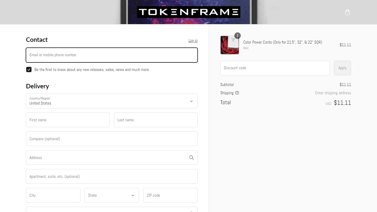 How to apply Tokenframe coupon code